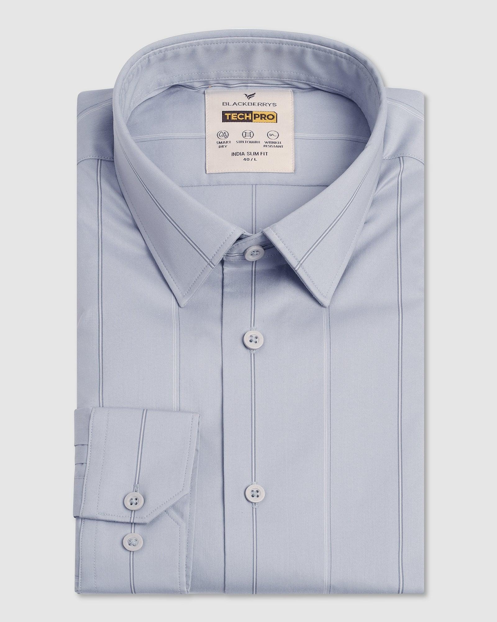 TechPro Formal Grey Stripe Shirt - Saget - Blackberrys