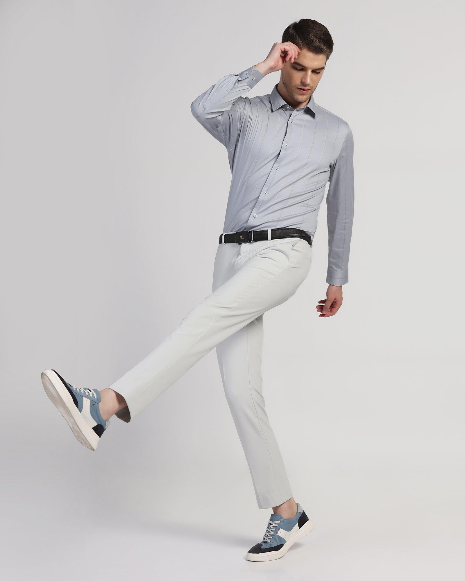 TechPro Formal Grey Stripe Shirt - Saget - Blackberrys