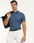TechPro Formal Half Sleeve Blue Stripe Shirt - Dickins