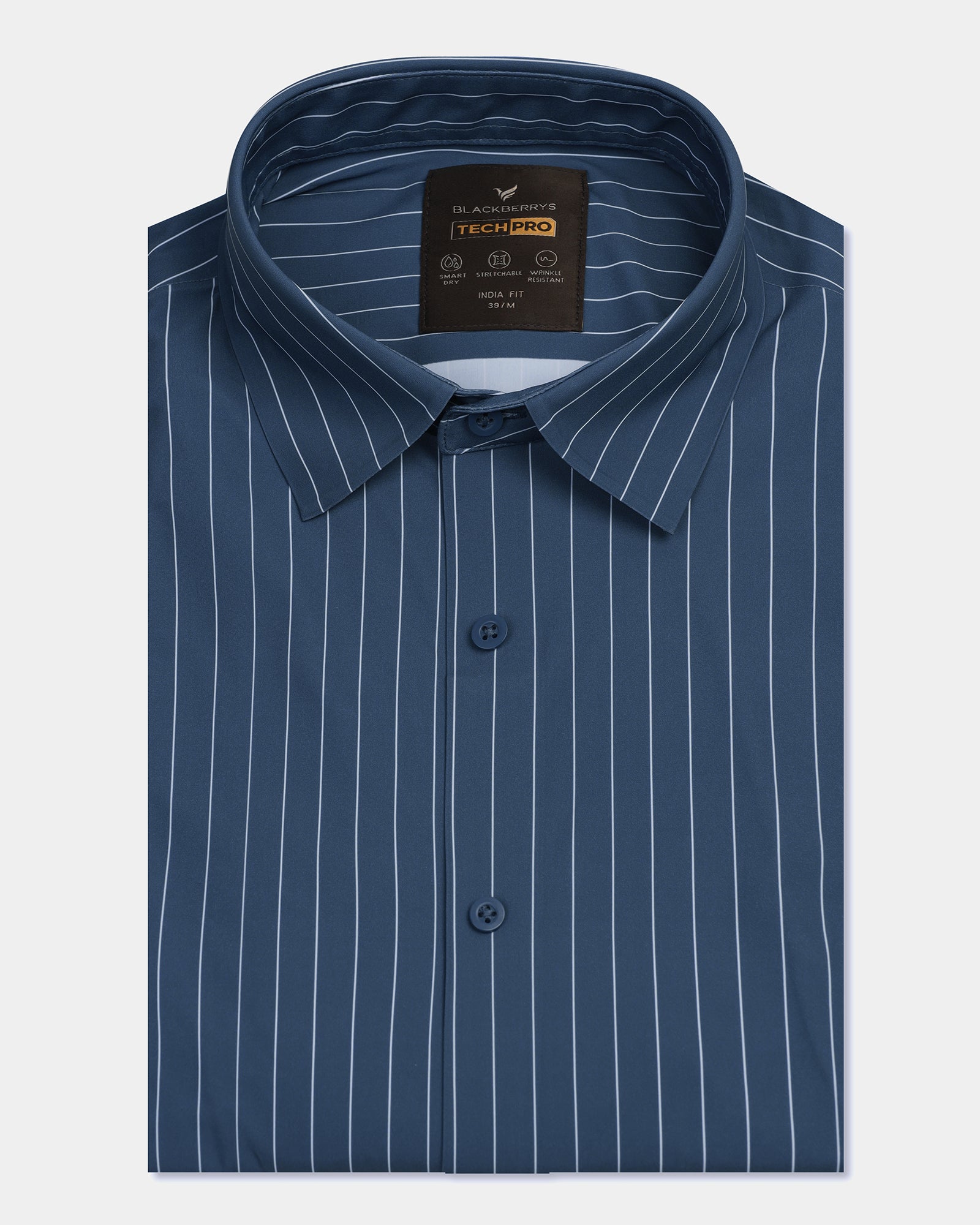 TechPro Formal Half Sleeve Blue Stripe Shirt - Dickins
