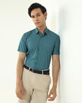 TechPro Formal Half Sleeve Green Stripe Shirt - Dickins