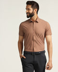 TechPro Formal Half Sleeve Rust Stripe Shirt - Dickins