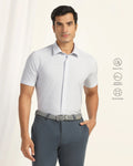 TechPro Formal Half Sleeve White Printed Shirt - Ivan