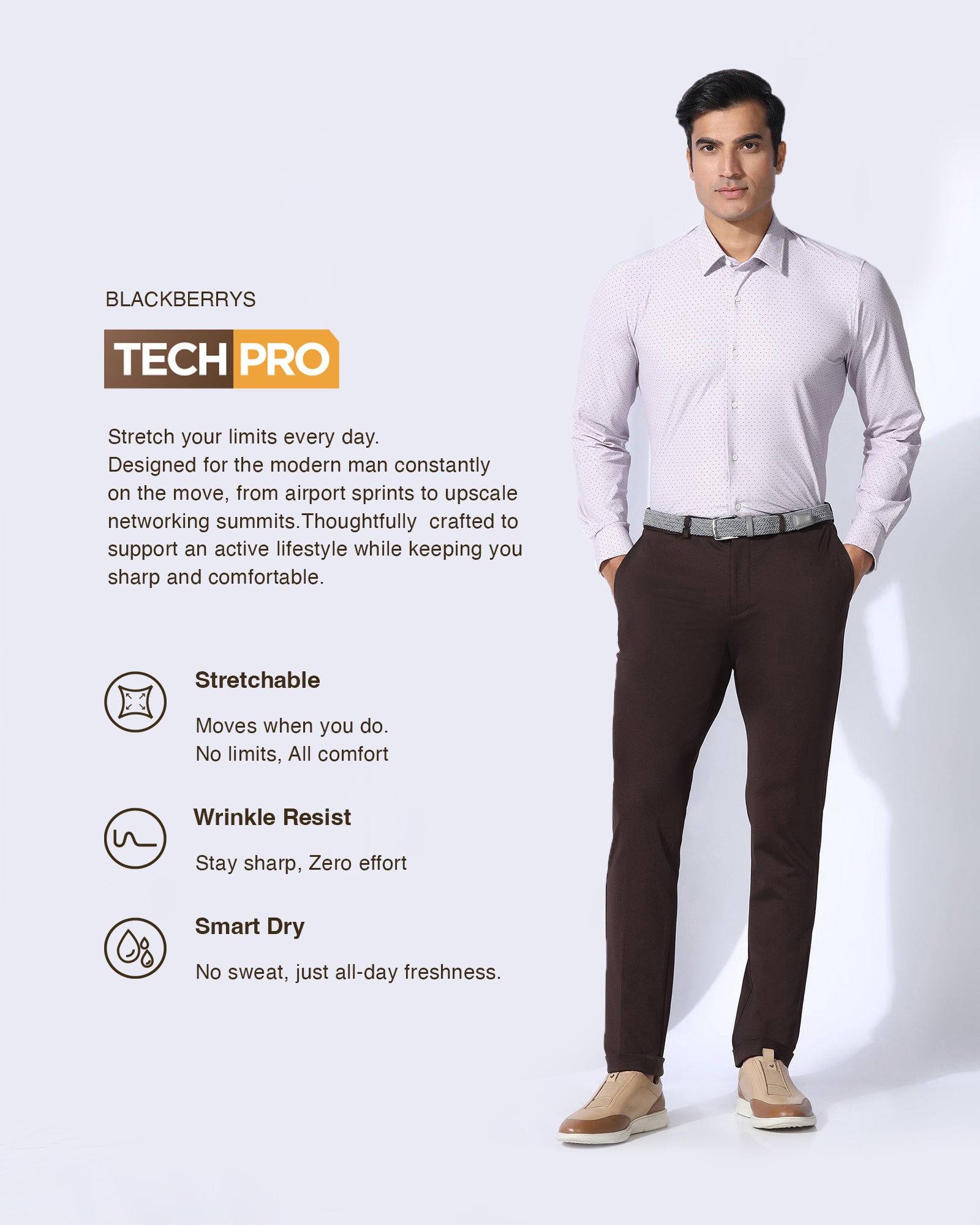 TechPro Formal Maroon Printed Shirt - Draco