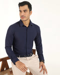 TechPro Formal Navy Solid Shirt - Greece