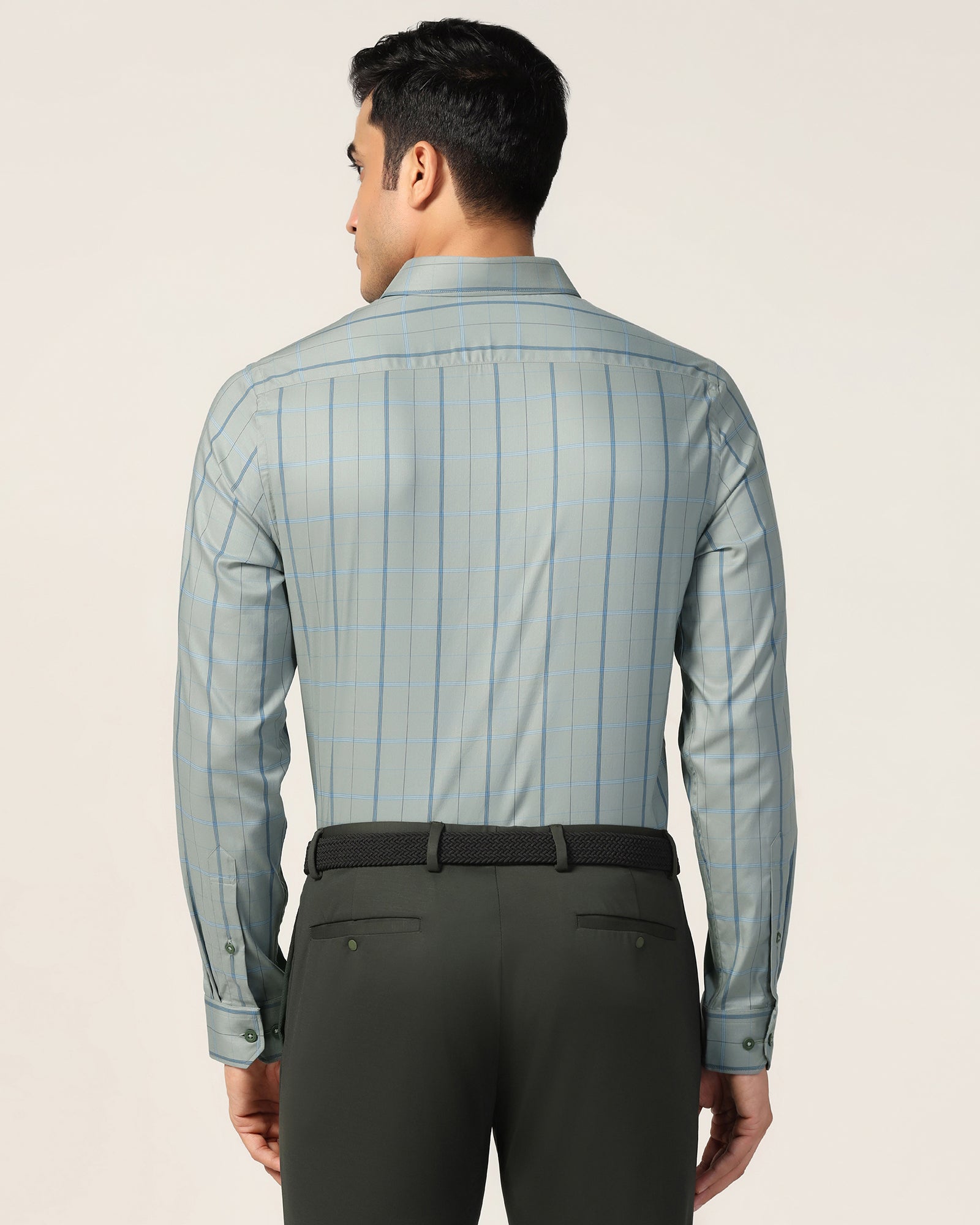 TechPro Formal Olive Check Shirt - Pulse