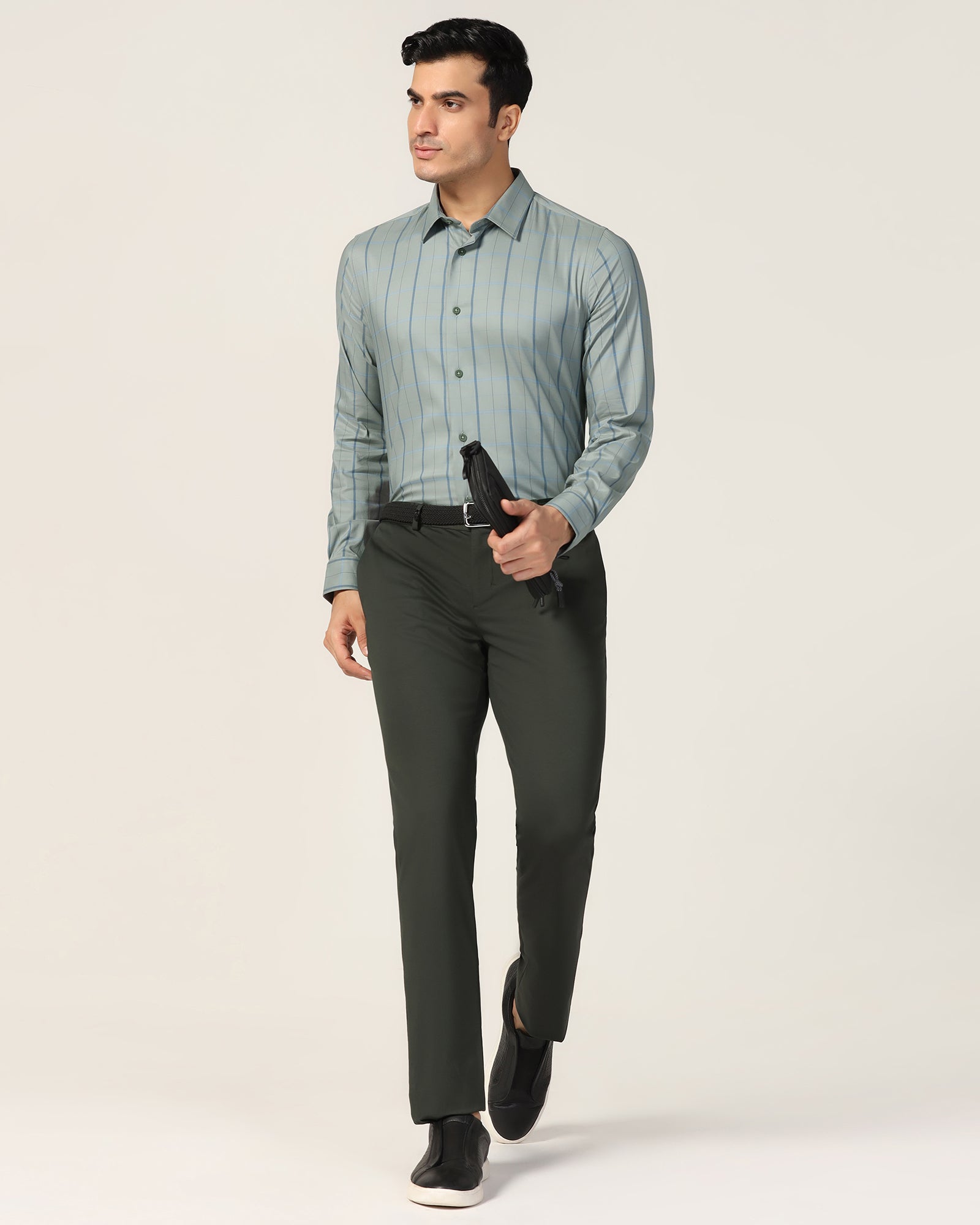 TechPro Formal Olive Check Shirt - Pulse