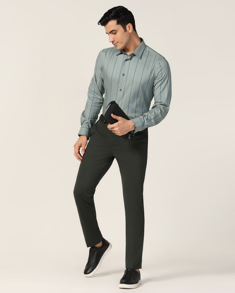 TechPro Formal Olive Check Shirt - Pulse