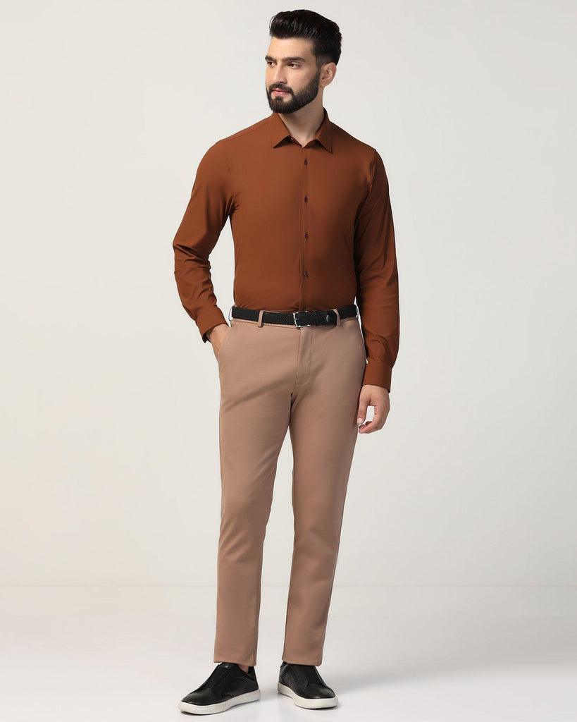 TechPro Formal Rust Solid Shirt - Zabka