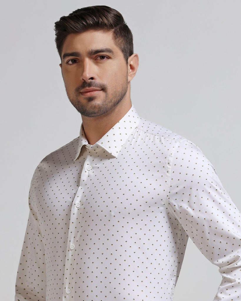 TechPro Formal White Printed Shirt - Theon