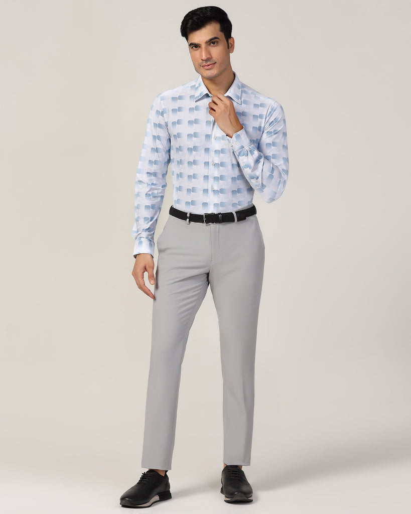 TechPro Formal White Printed Shirt - Tidal