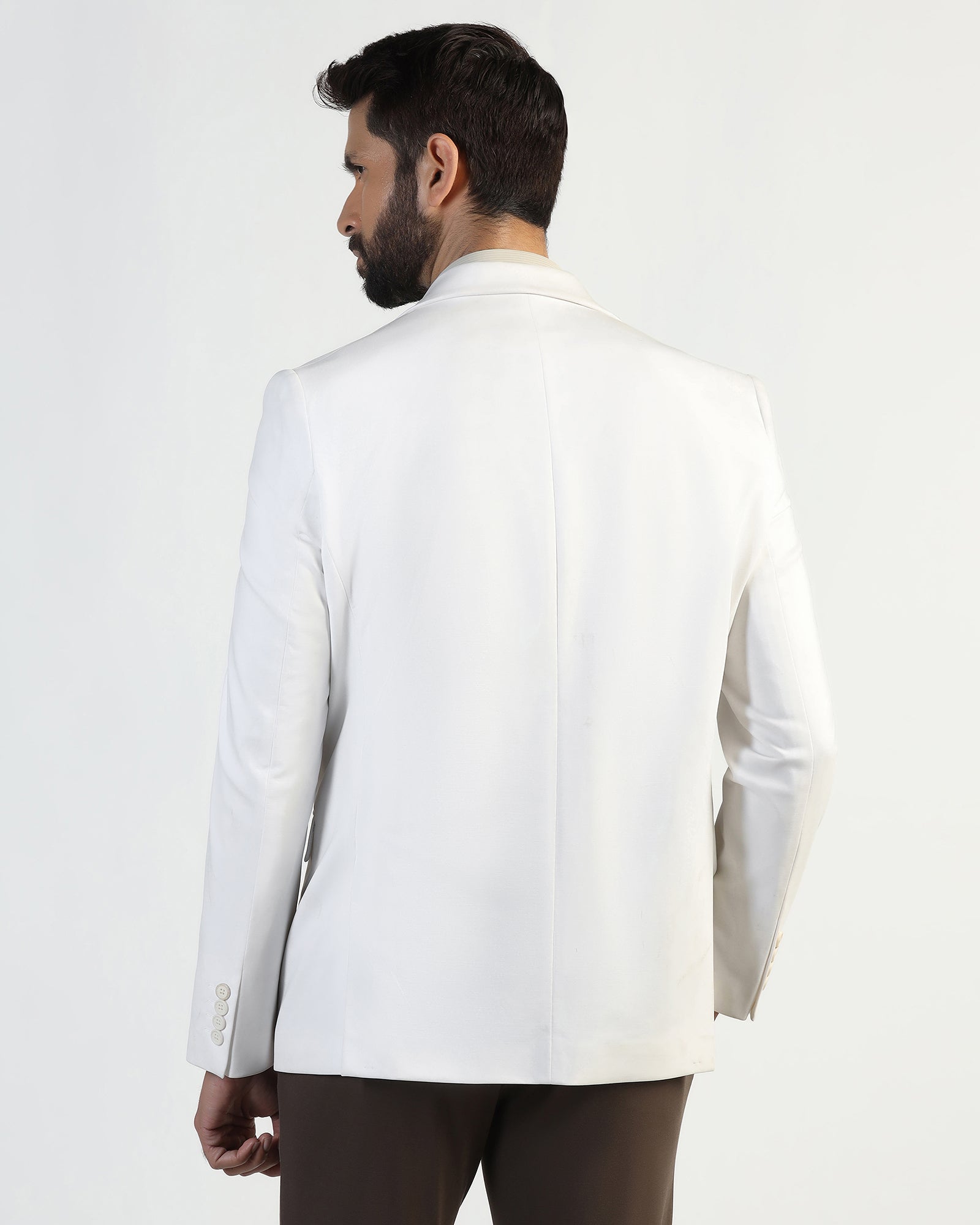 TechPro Formal White Solid Blazer - Explore