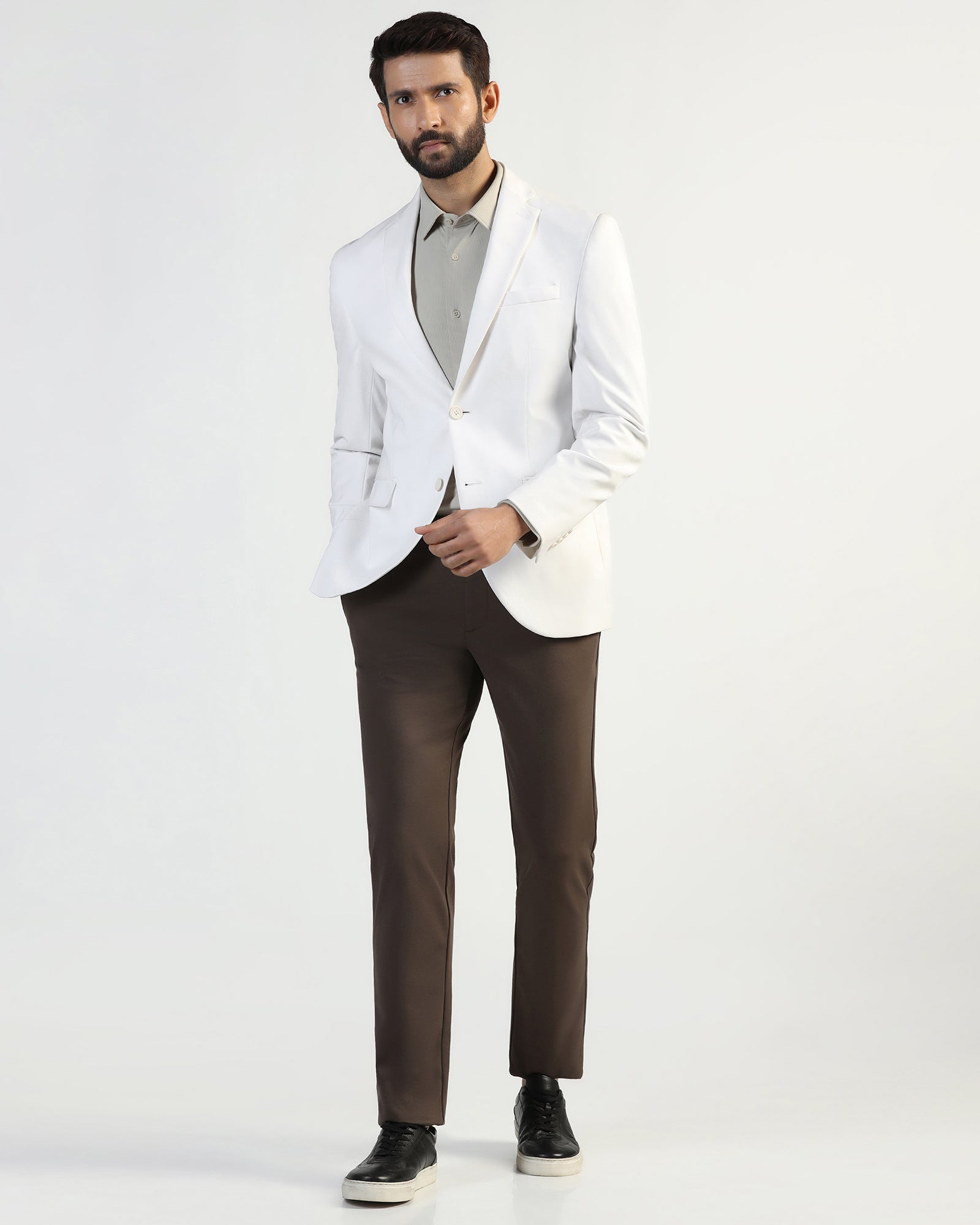 TechPro Formal White Solid Blazer - Explore