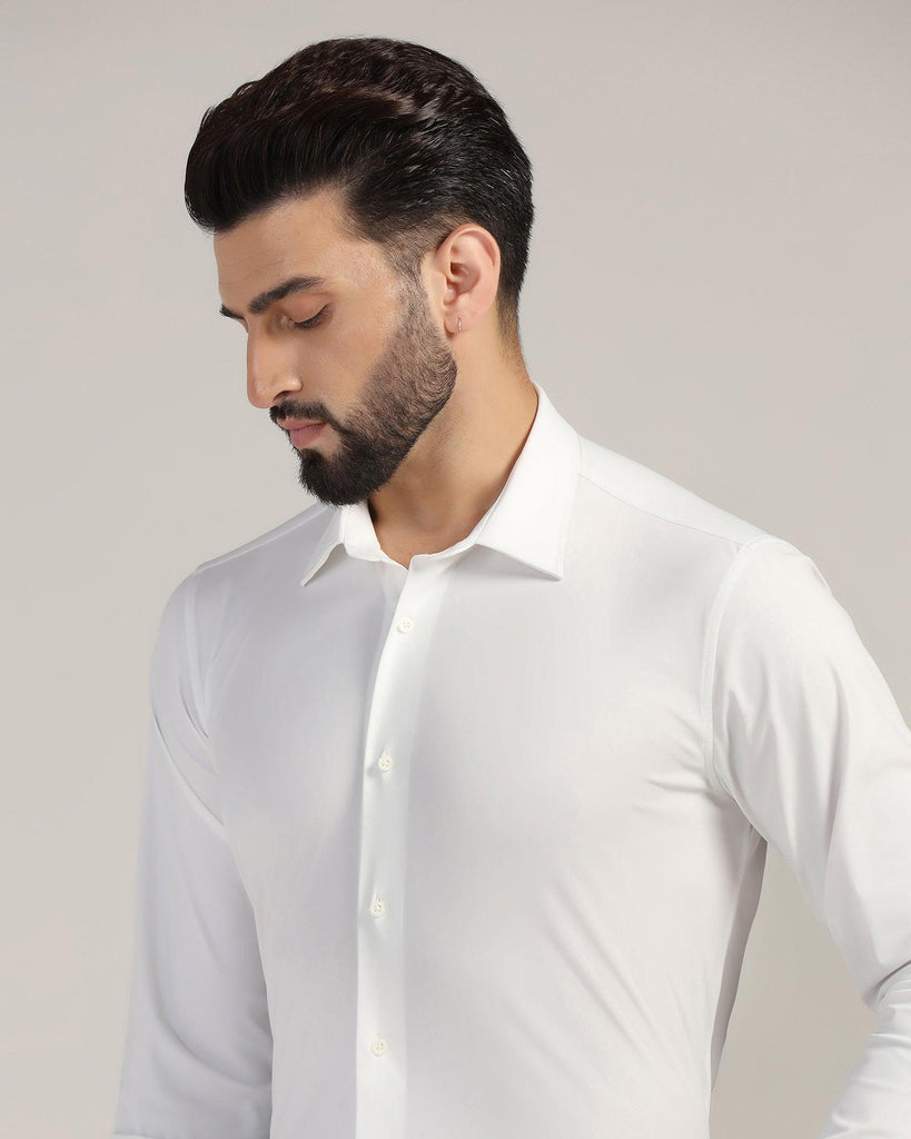 TechPro Formal White Solid Shirt - Zabka