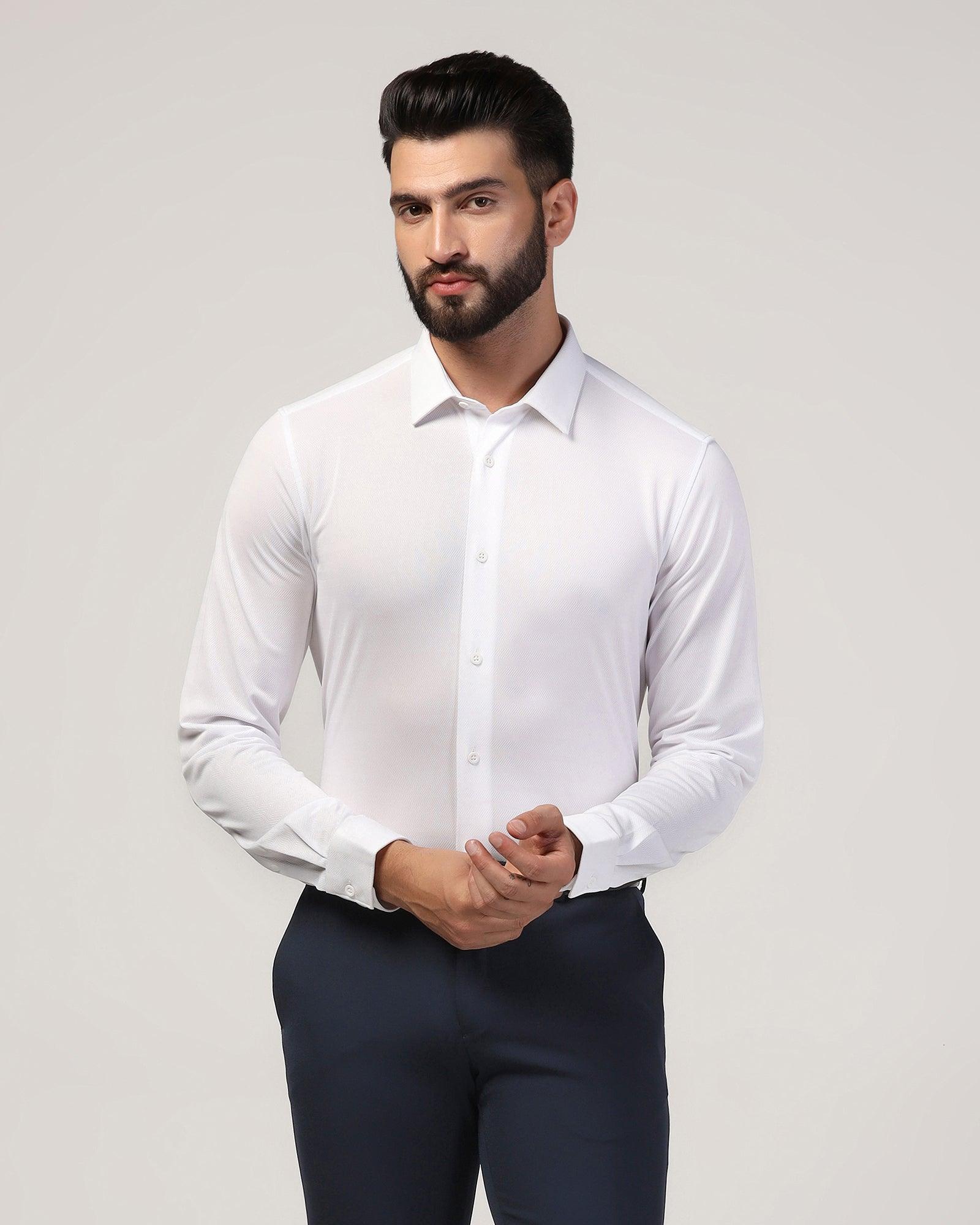 TechPro Formal White Stripe Shirt - Keish - Blackberrys