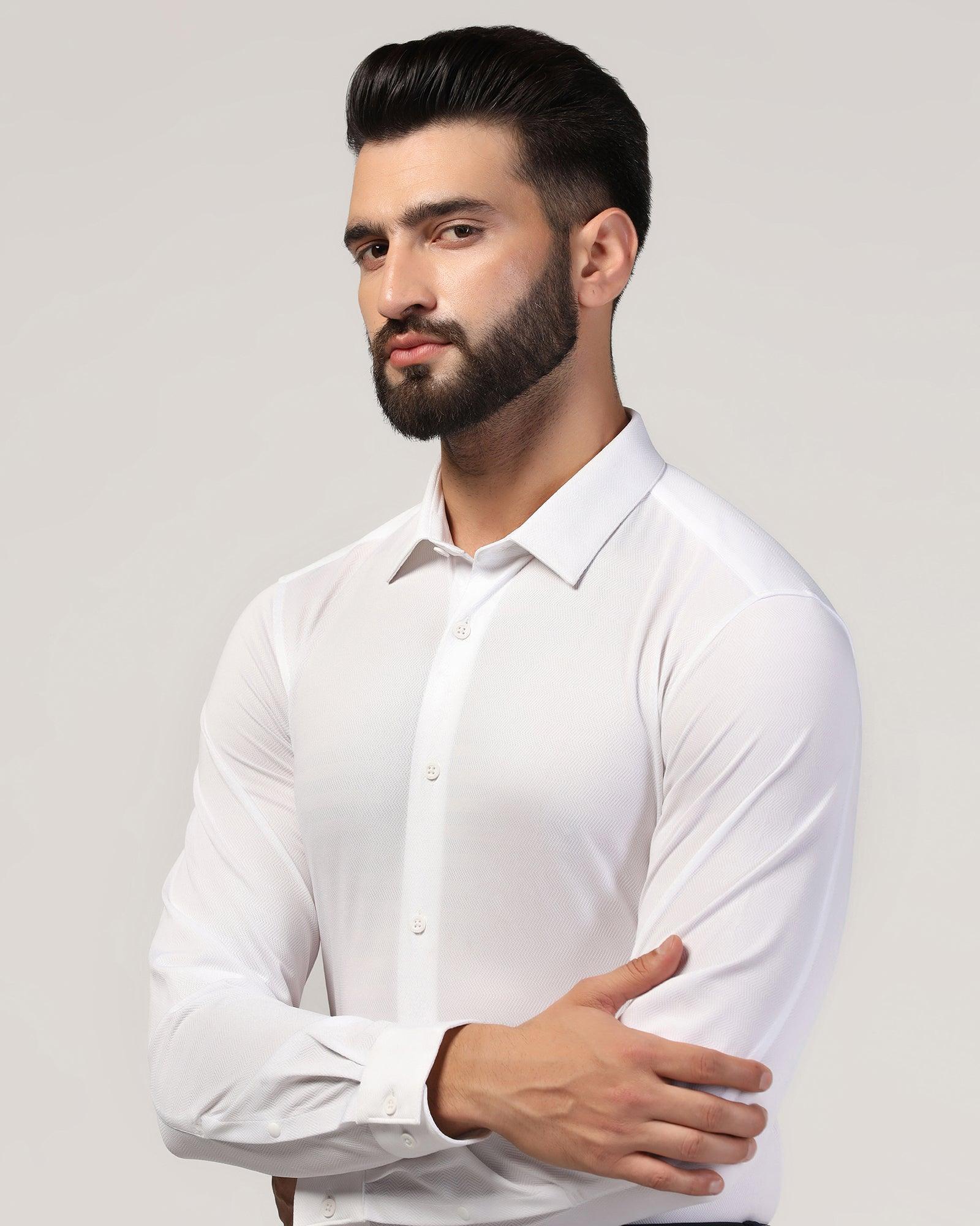 TechPro Formal White Stripe Shirt - Keish - Blackberrys