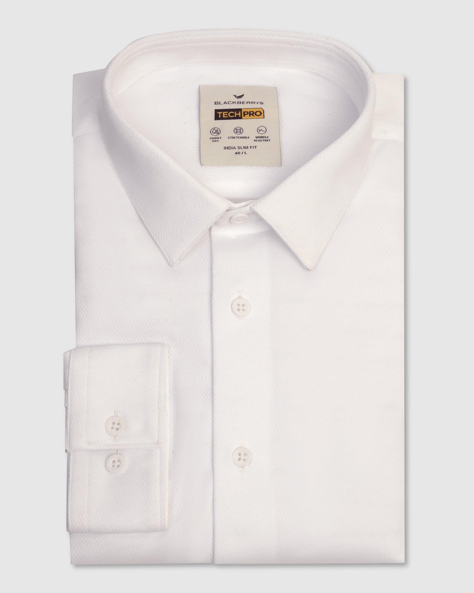 TechPro Formal White Stripe Shirt - Keish - Blackberrys