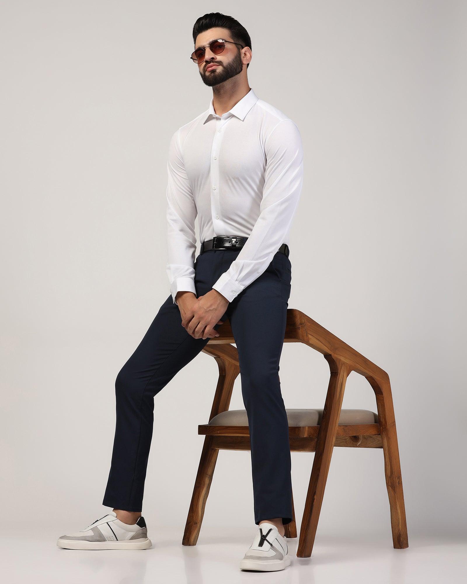 TechPro Formal White Stripe Shirt - Keish