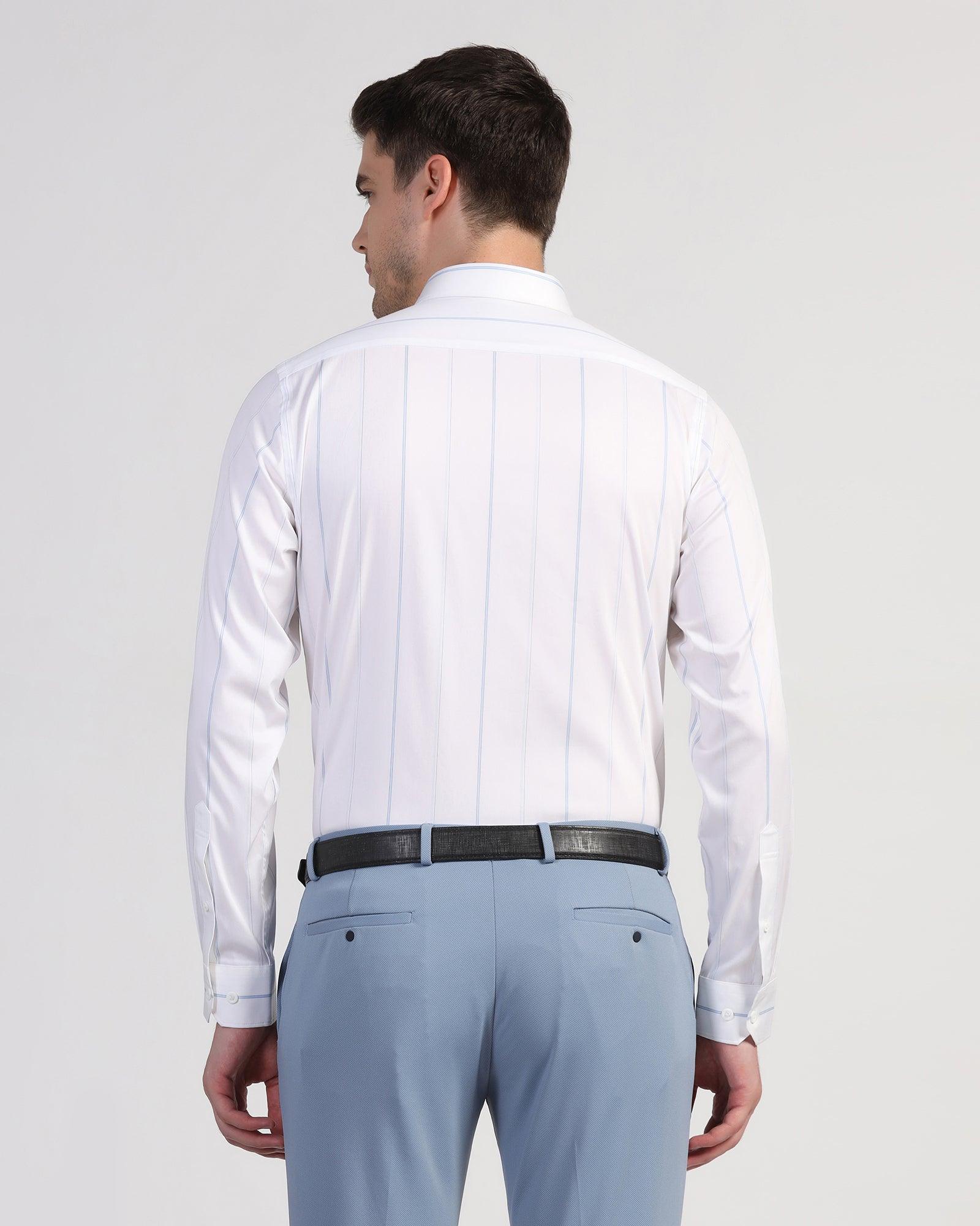 TechPro Formal White Stripe Shirt - Saget - Blackberrys