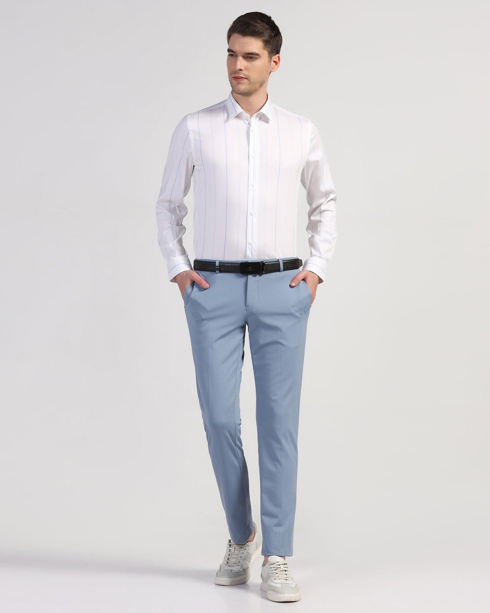 TechPro Formal White Stripe Shirt - Saget - Blackberrys