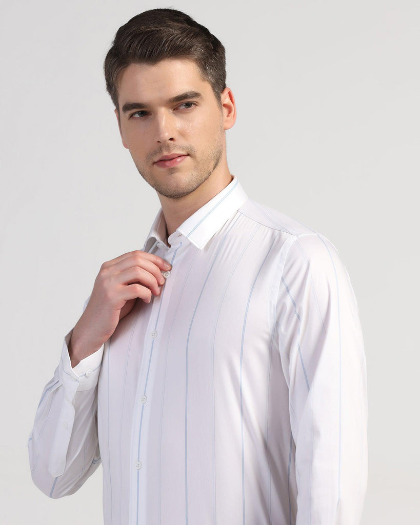 TechPro Formal White Stripe Shirt - Saget