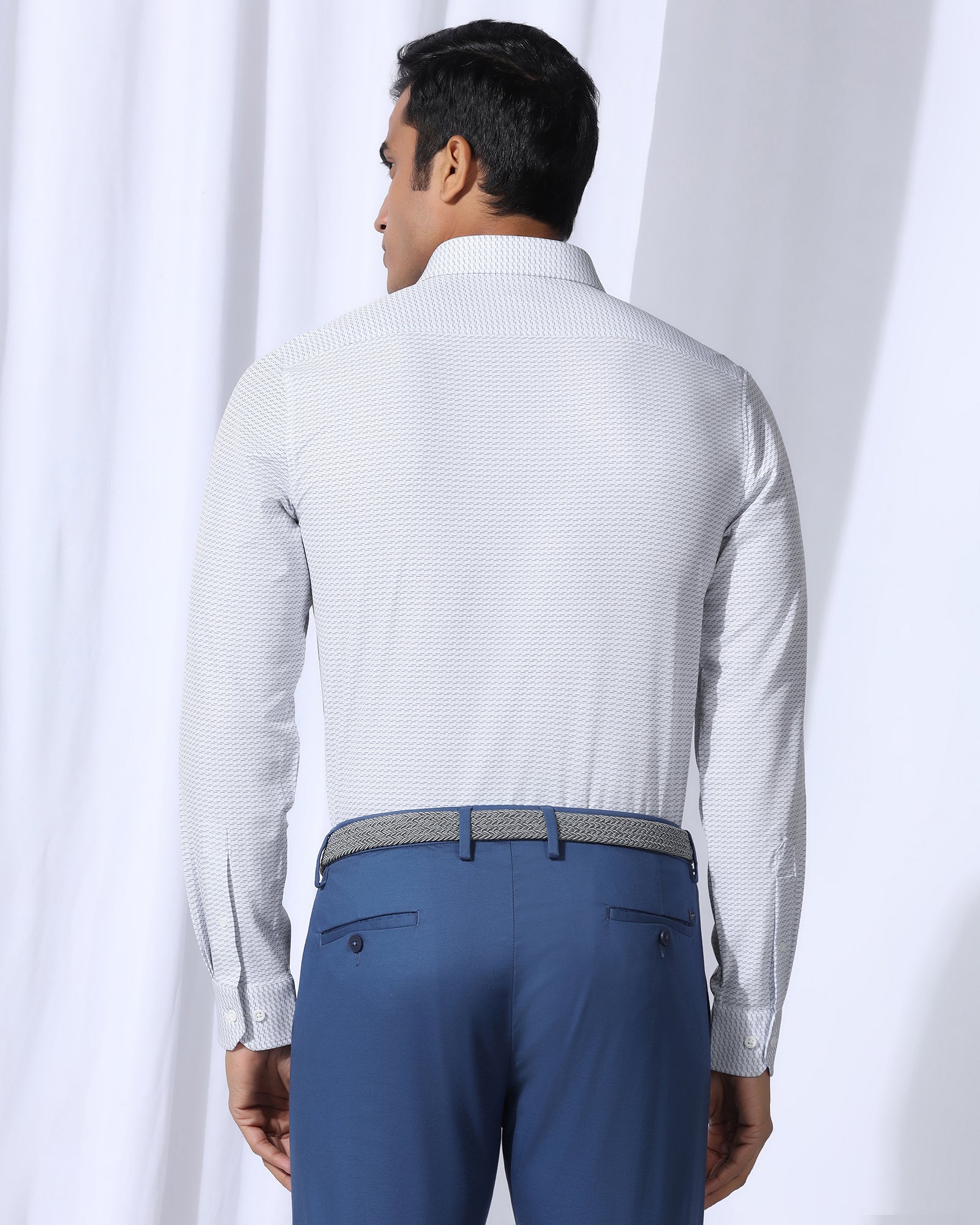 TechPro Formal White Printed Shirt - Ivan