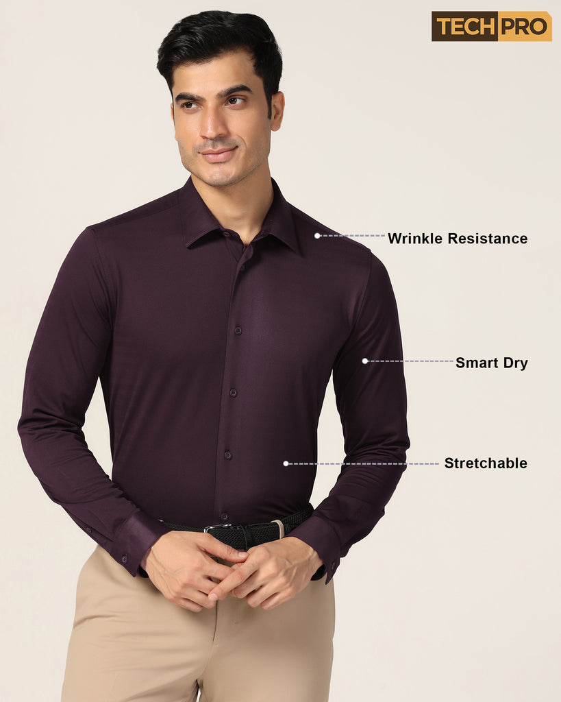 TechPro Formal Wine Stripe Shirt - Keish