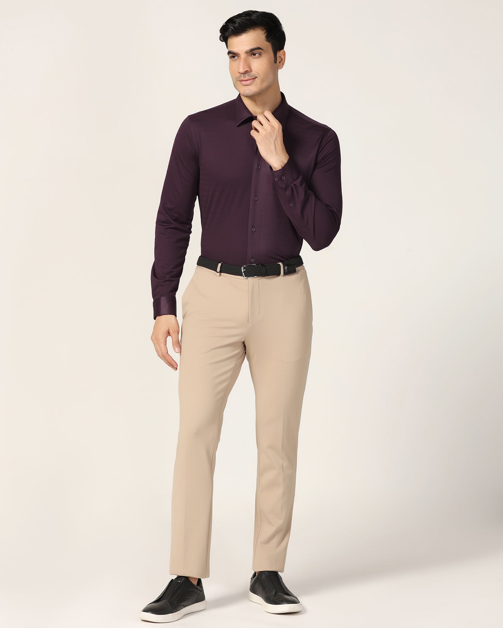 TechPro Formal Wine Stripe Shirt - Keish