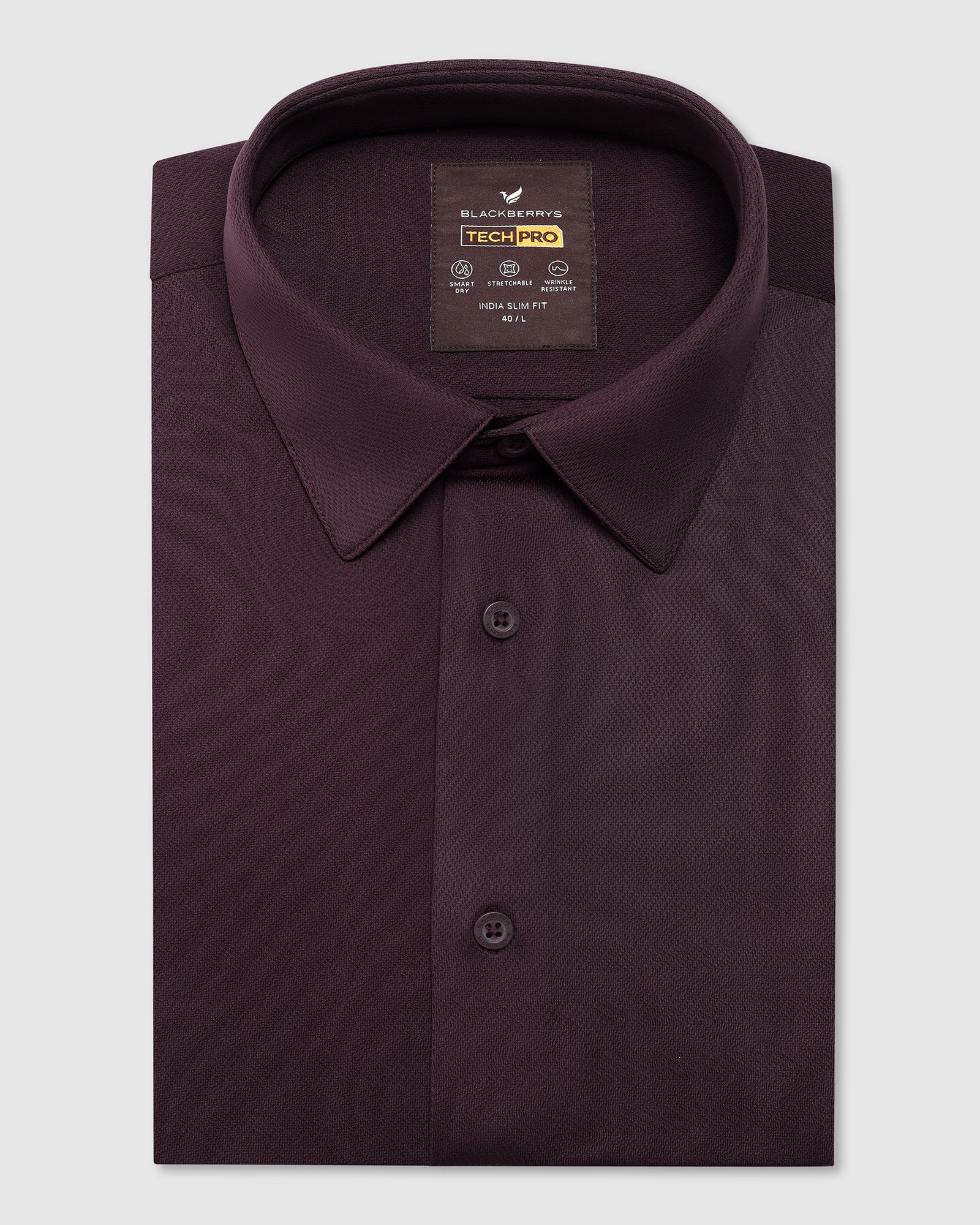 TechPro Formal Wine Stripe Shirt - Keish