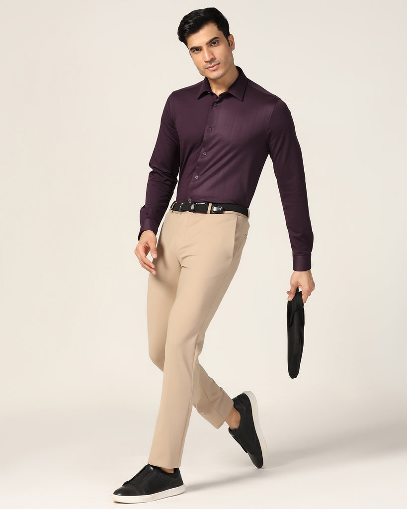 TechPro Formal Wine Stripe Shirt - Keish