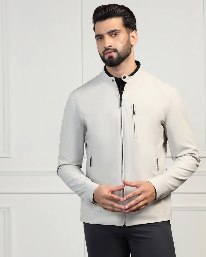 TechPro Grey Solid Zipper Jacket - Captiva