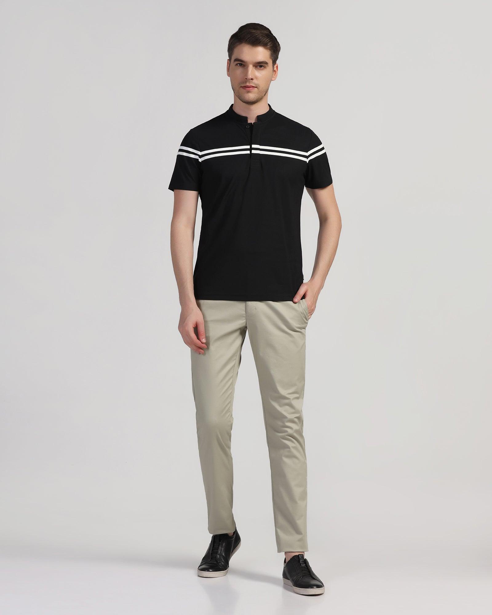 TechPro Polo Black Stripe T-Shirt - Saylor