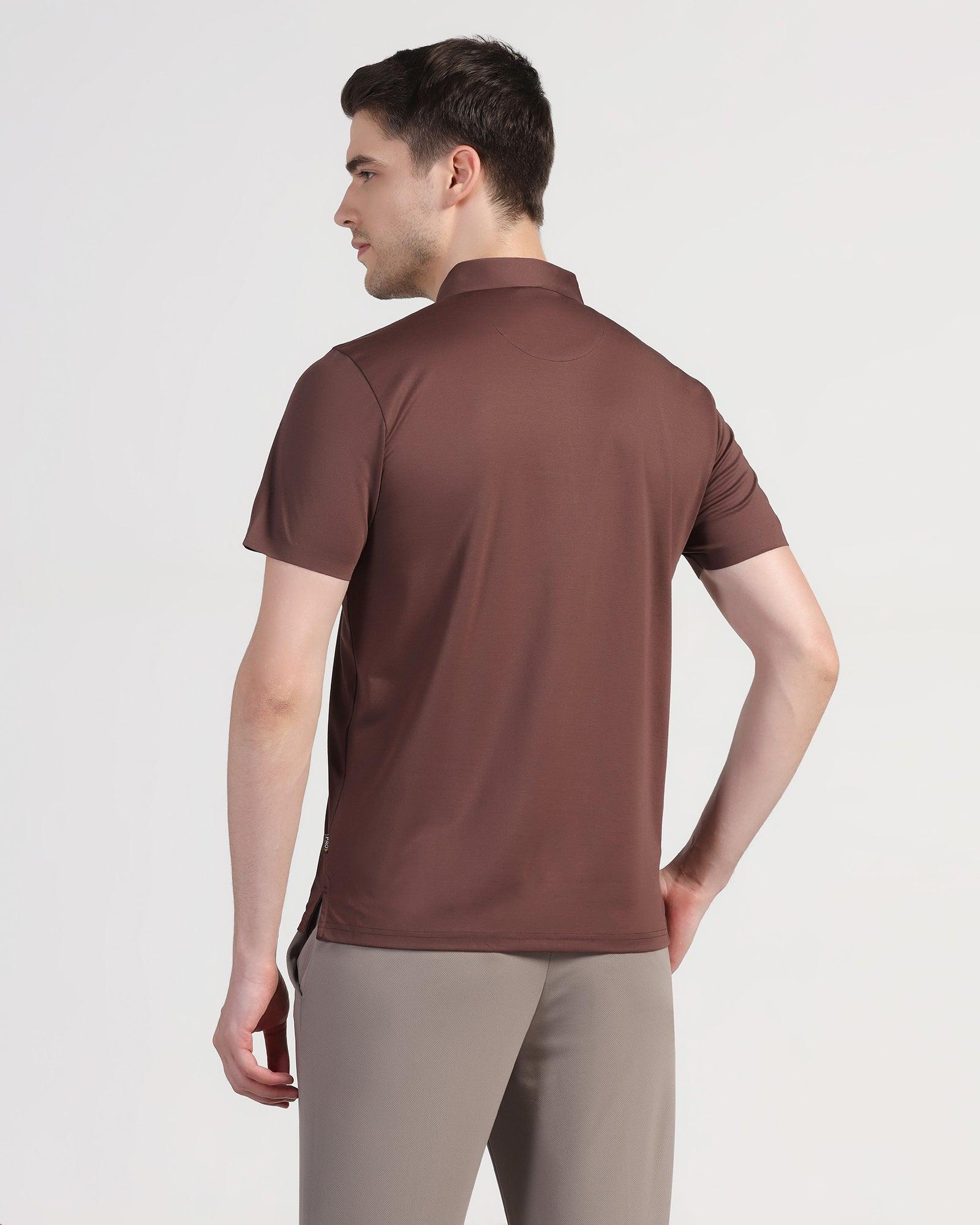 TechPro Polo Brown Solid T-Shirt - Luffy - Blackberrys