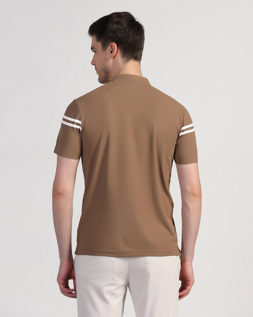 TechPro Polo Brown Stripe T-Shirt - Saylor