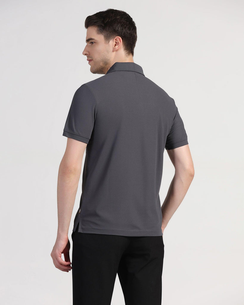 TechPro Polo Charcoal Grey Printed T-Shirt - Crocs