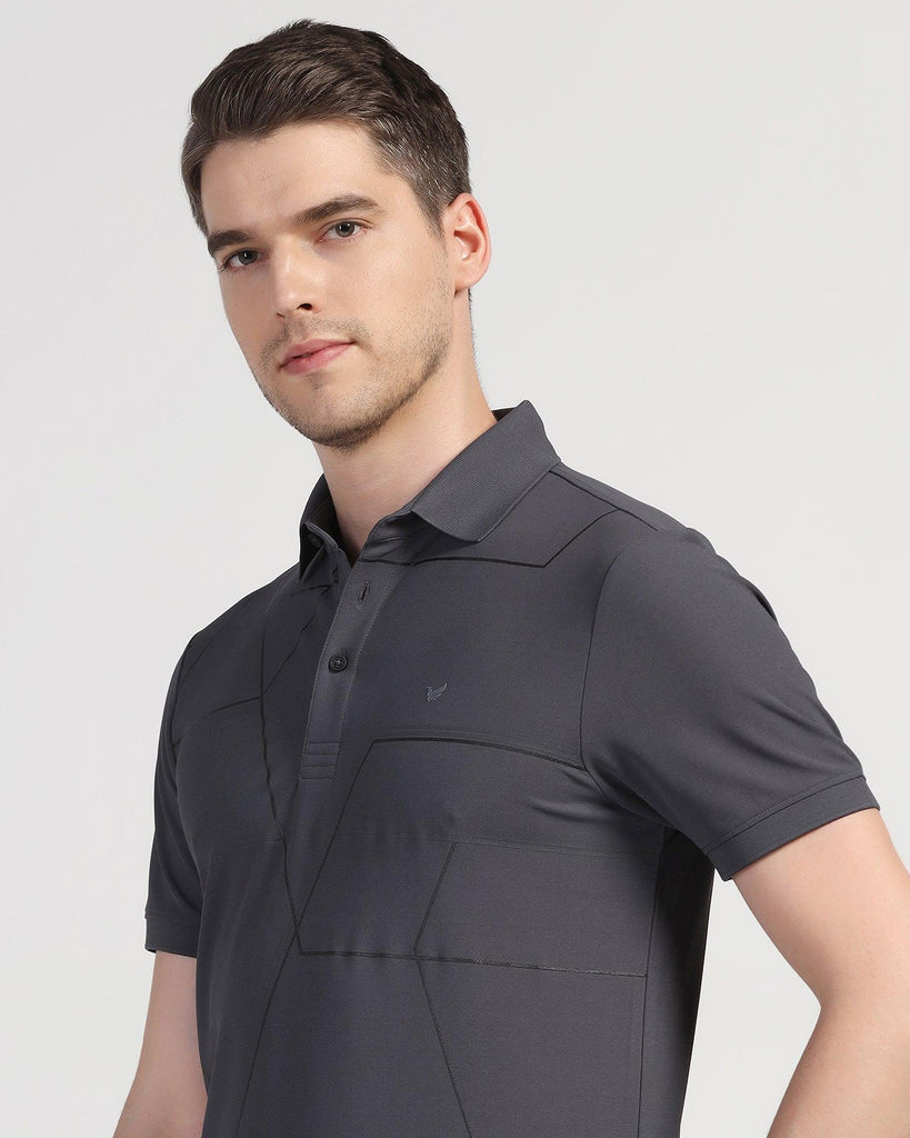 TechPro Polo Charcoal Grey Printed T-Shirt - Crocs