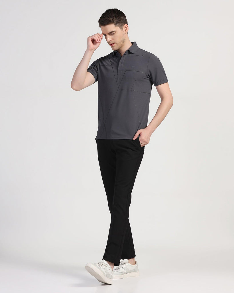 TechPro Polo Charcoal Grey Printed T-Shirt - Crocs