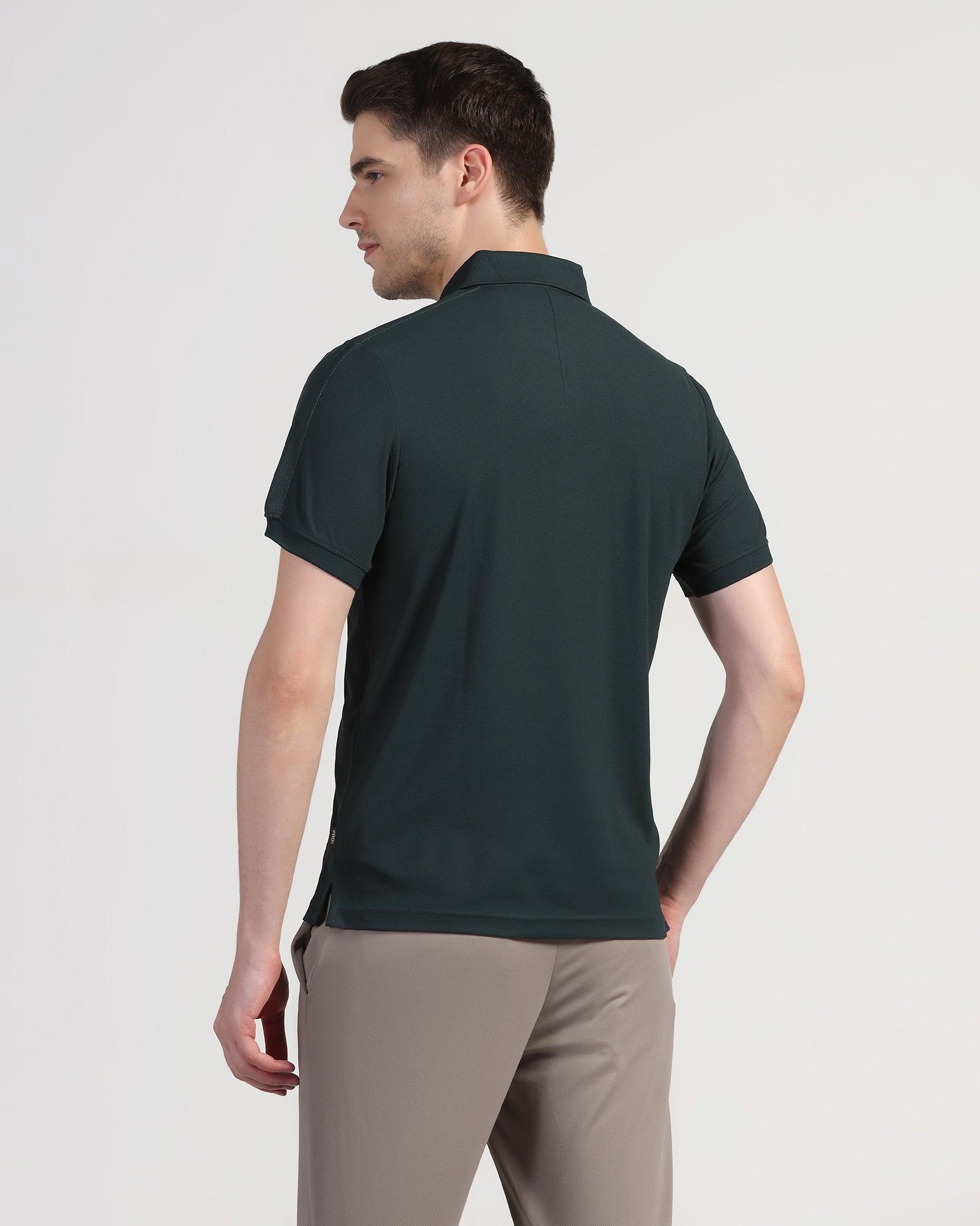 TechPro Polo Green Solid T-Shirt - Lewis