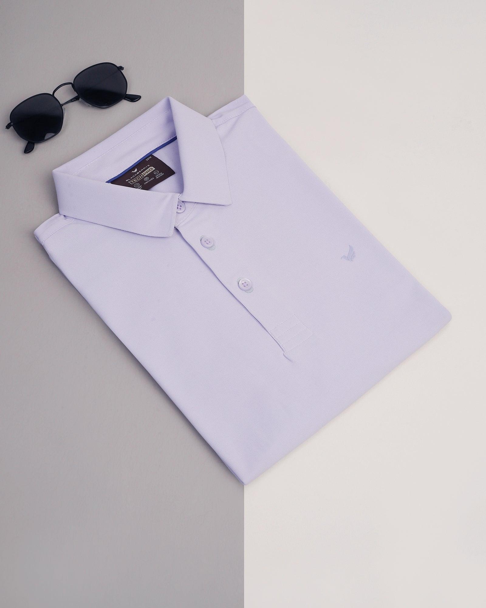 TechPro Polo Lavender Solid T-Shirt - Bran