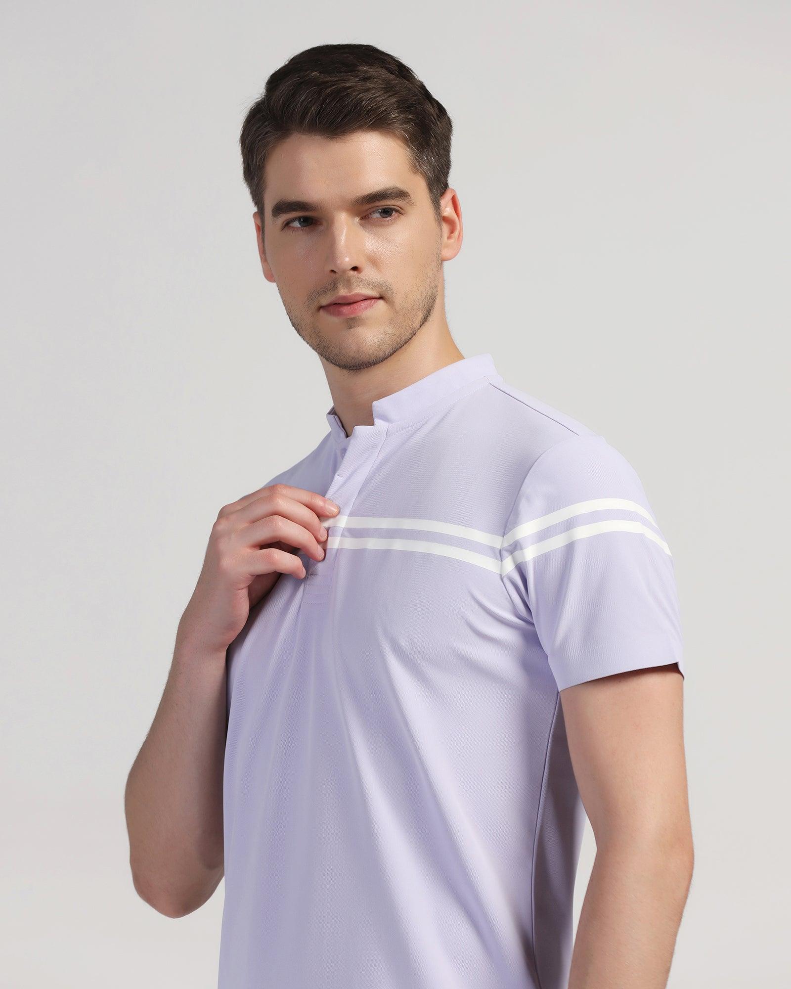 TechPro Polo Lavender Stripe T-Shirt - Saylor