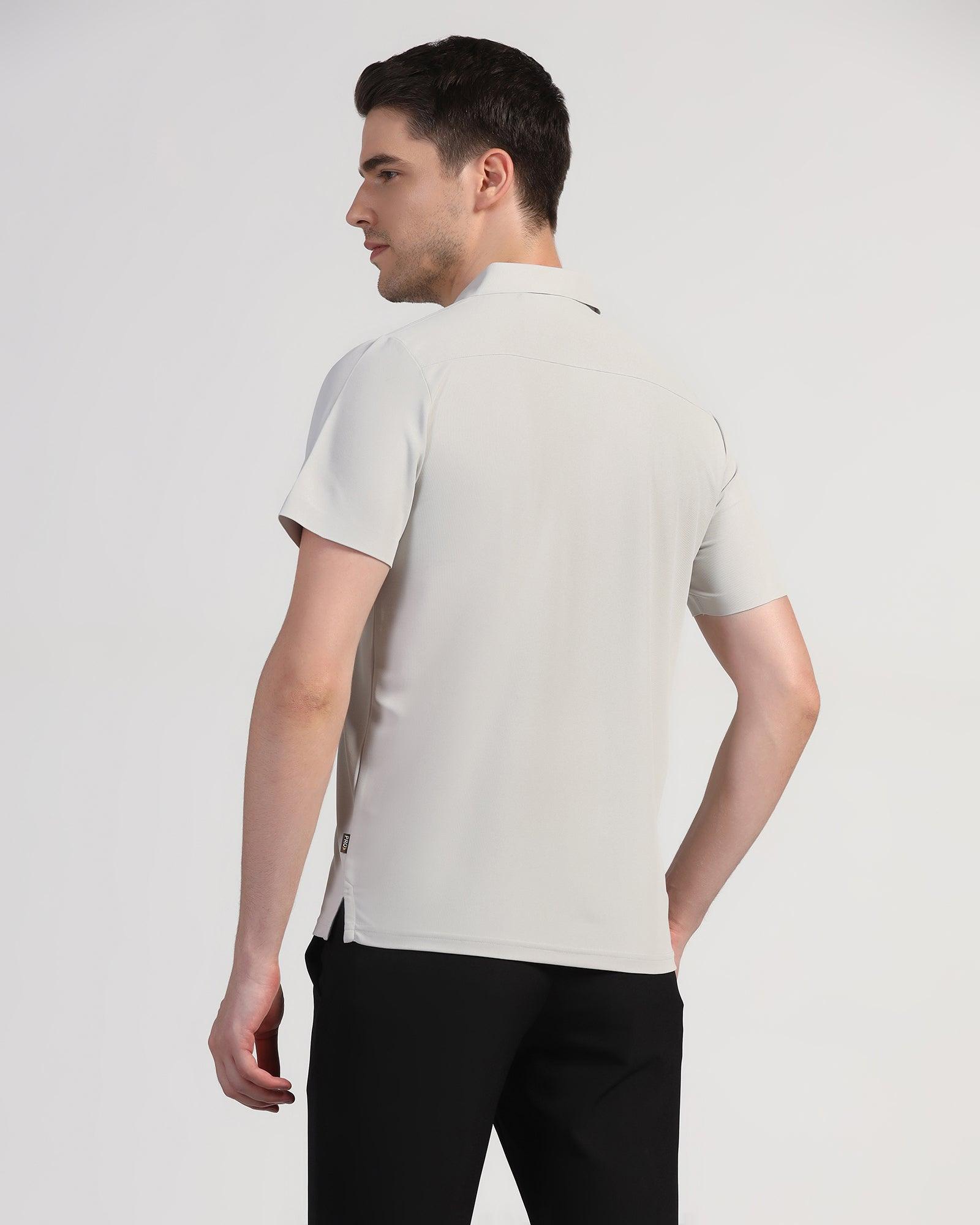 TechPro Polo Light Grey Solid T-Shirt - Bran