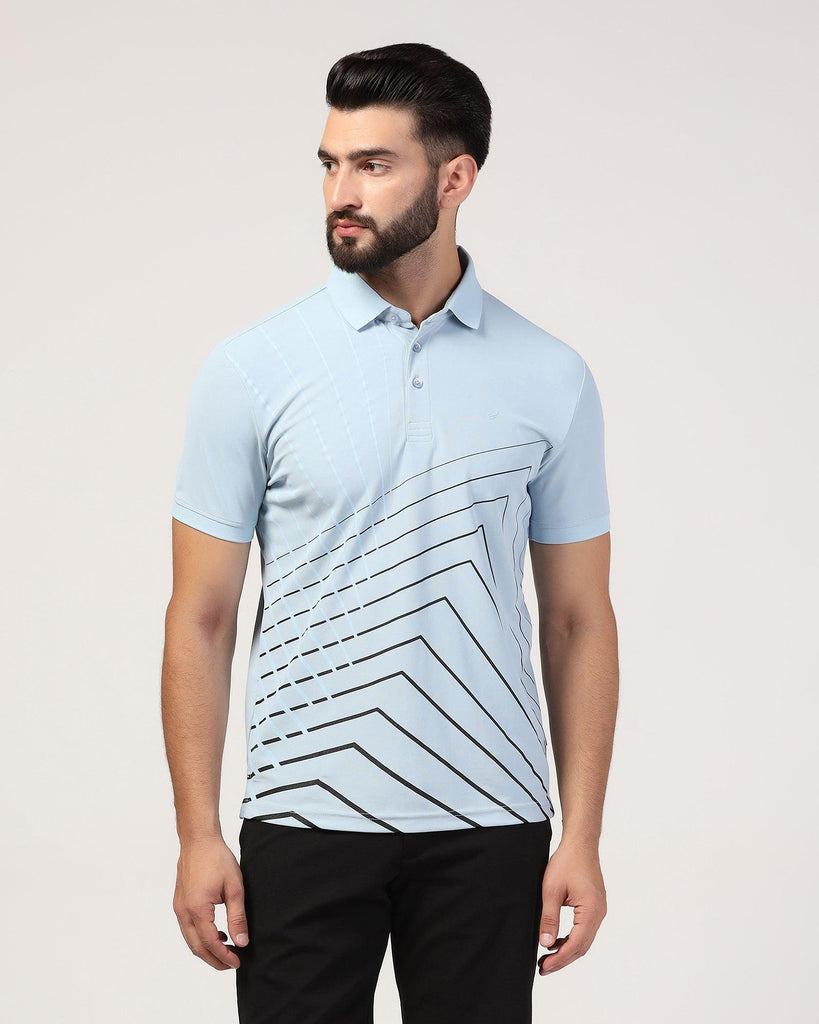 TechPro Polo Powder Blue Printed T-Shirt - Bragg