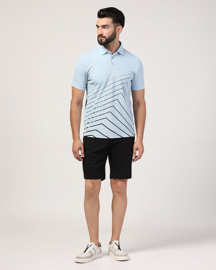 TechPro Polo Powder Blue Printed T-Shirt - Bragg