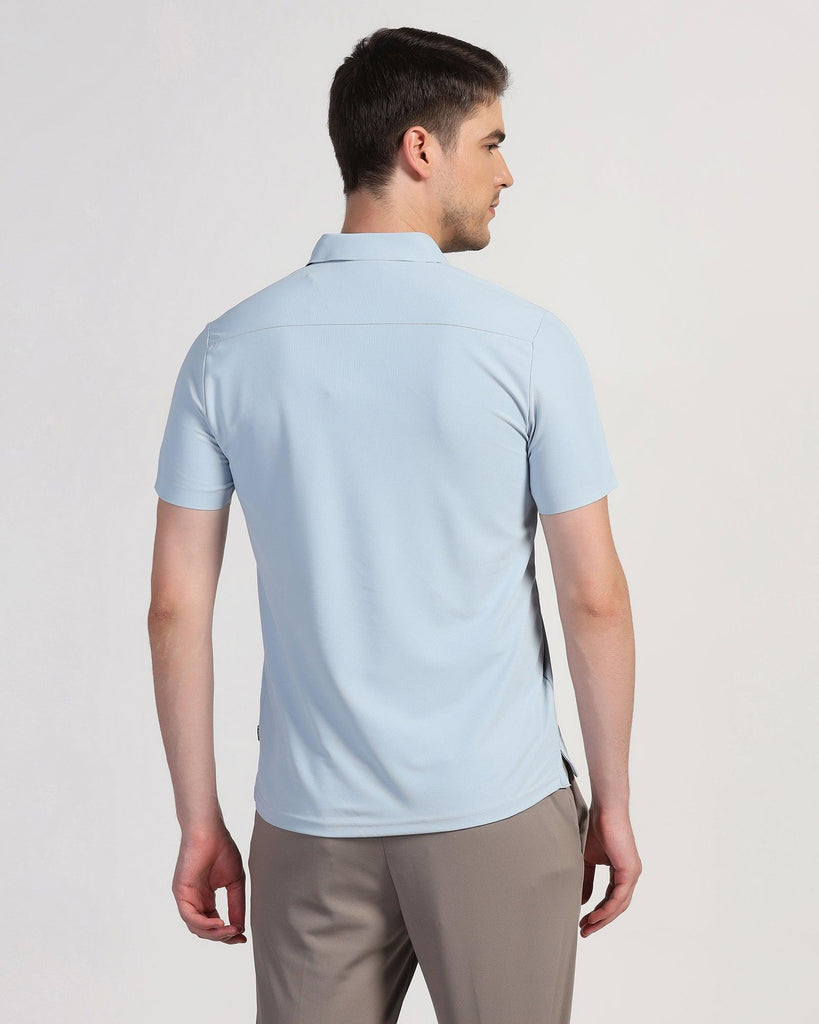 TechPro Polo Powder Blue Solid T-Shirt - Bran