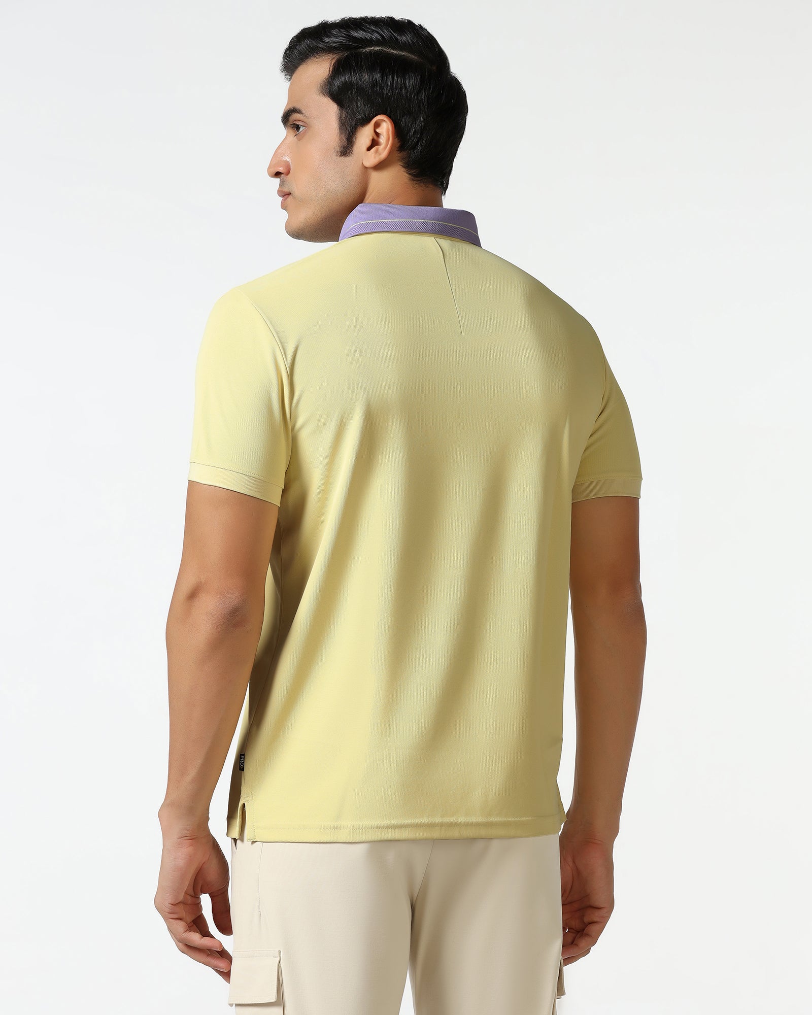 TechPro Polo Powder Yellow Solid T-Shirt - Terra