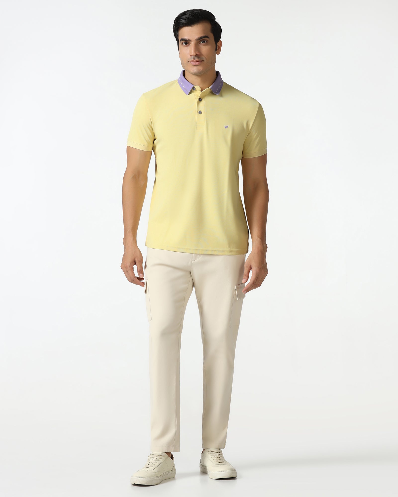 TechPro Polo Powder Yellow Solid T-Shirt - Terra