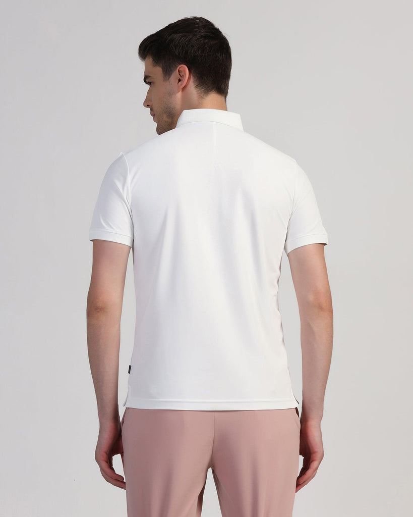 TechPro Polo White Solid T-Shirt - Jamey