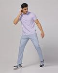 TechPro Slim Comfort B-95 Casual Blue & Grey Solid Khakis - Andros