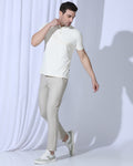 TechPro Slim Comfort B-95 Casual Stone Beige Solid Khakis - Androit