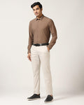 TechPro Slim Comfort B-95 Casual Stone Beige Solid Khakis - Andros